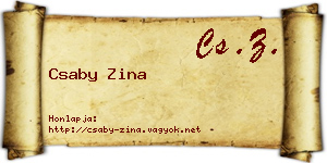 Csaby Zina névjegykártya